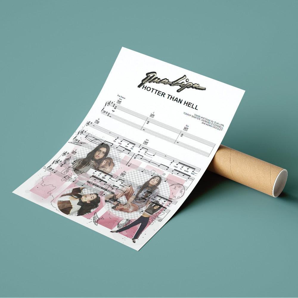 Dua Lipa - Hotter Than Hell Poster - 98typesMusic