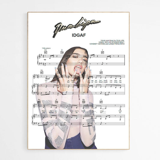 Dua Lipa - IDGAF Poster - 98typesMusic