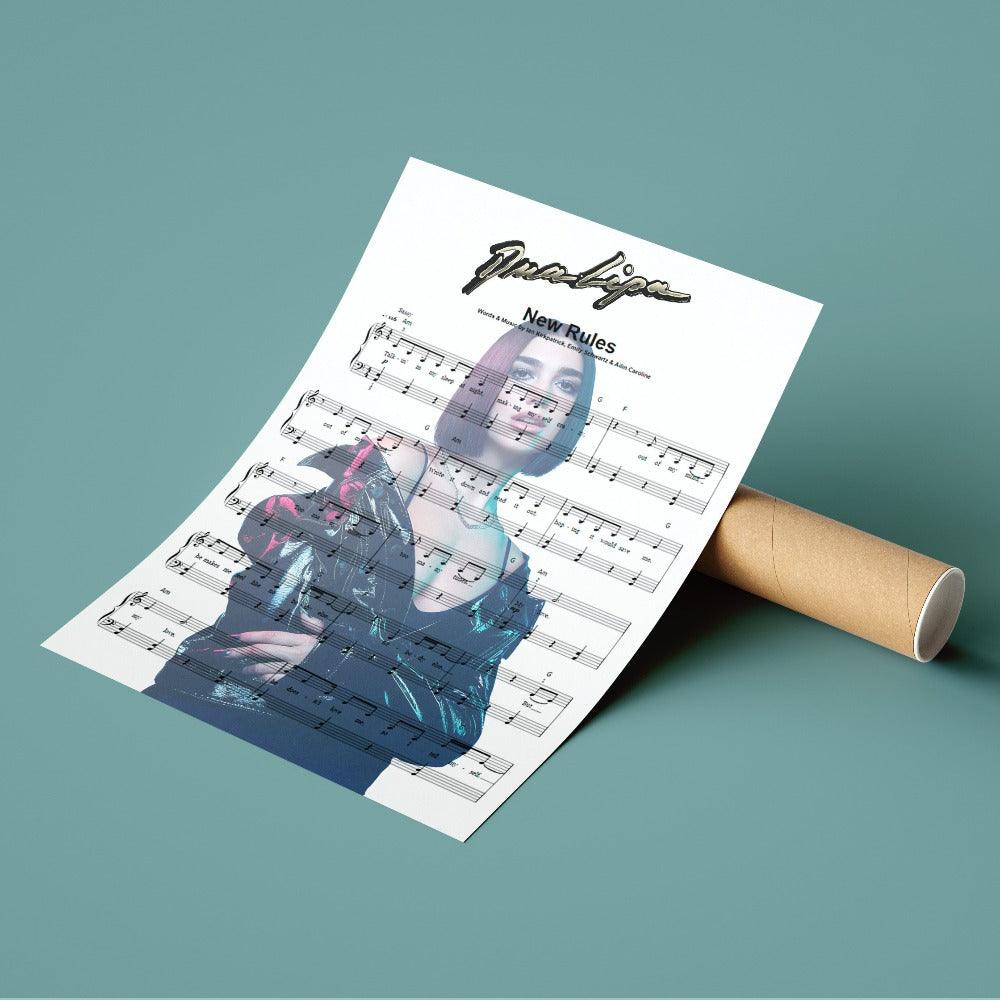 Dua Lipa - New Rules Poster - 98typesMusic