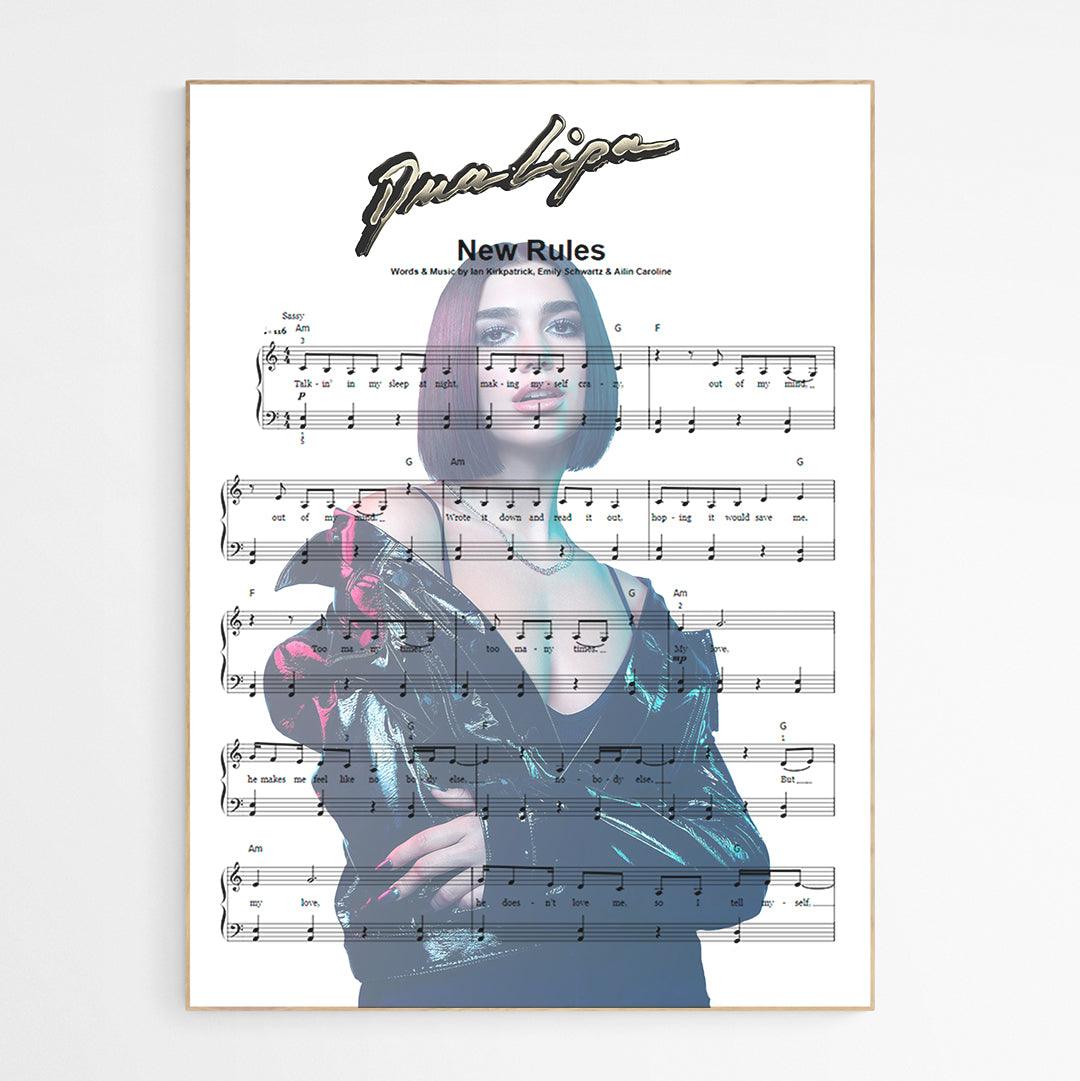 Dua Lipa - New Rules Poster - 98typesMusic