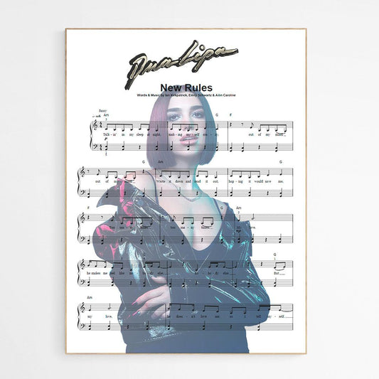 Dua Lipa - New Rules Poster - 98typesMusic