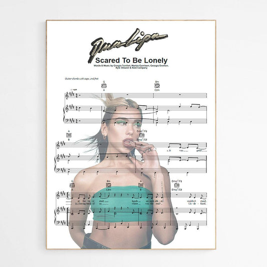 Dua Lipa - Scared To Be Lonely Poster - 98typesMusic