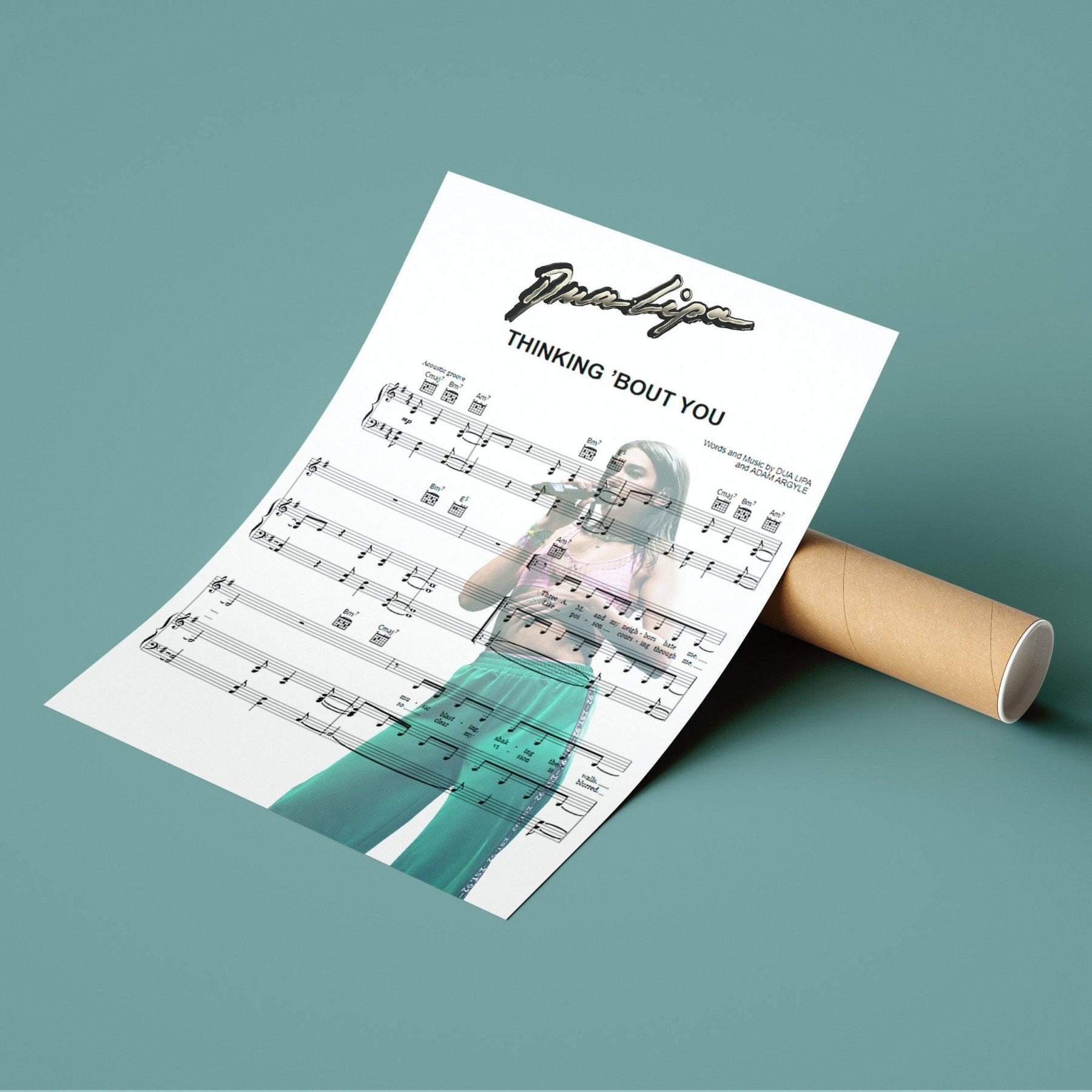 Dua Lipa - Thinking 'Bout You Poster - 98typesMusic