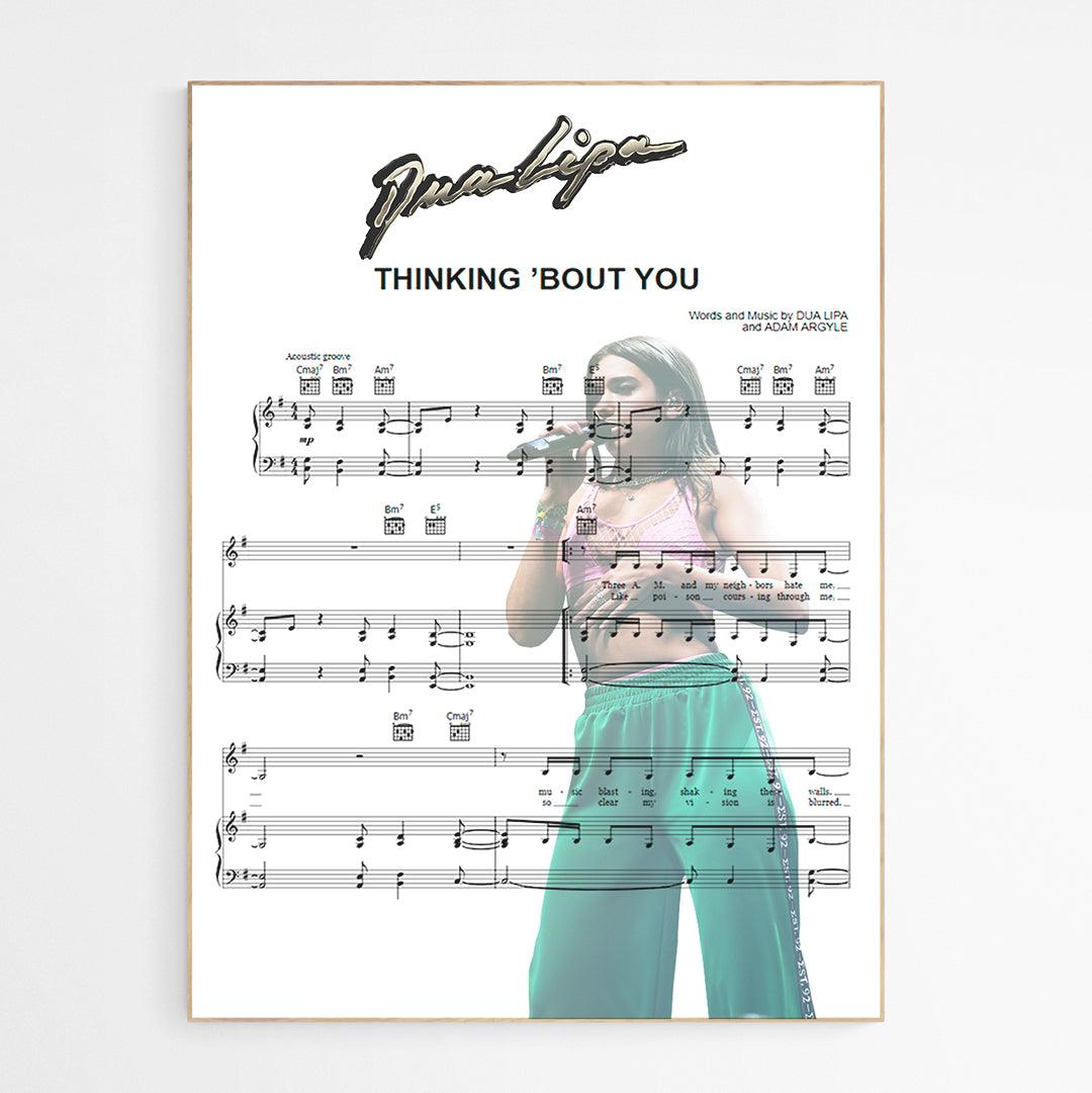 Dua Lipa - Thinking 'Bout You Poster - 98typesMusic
