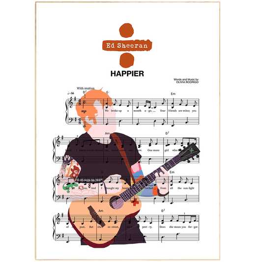 Ed Sheeran - Happier Poster - 98typesMusic