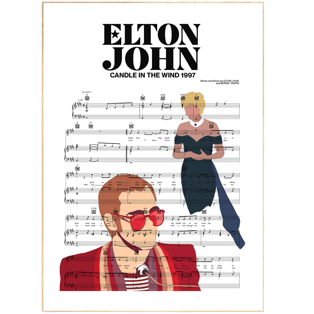 Elton John - CANDLE IN THE WIND 1997 Poster - 98typesMusic