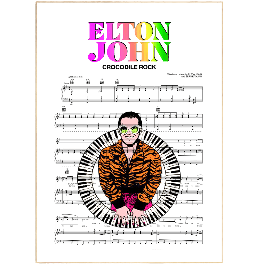 Elton John - CROCODILE ROCK Poster - 98typesMusic