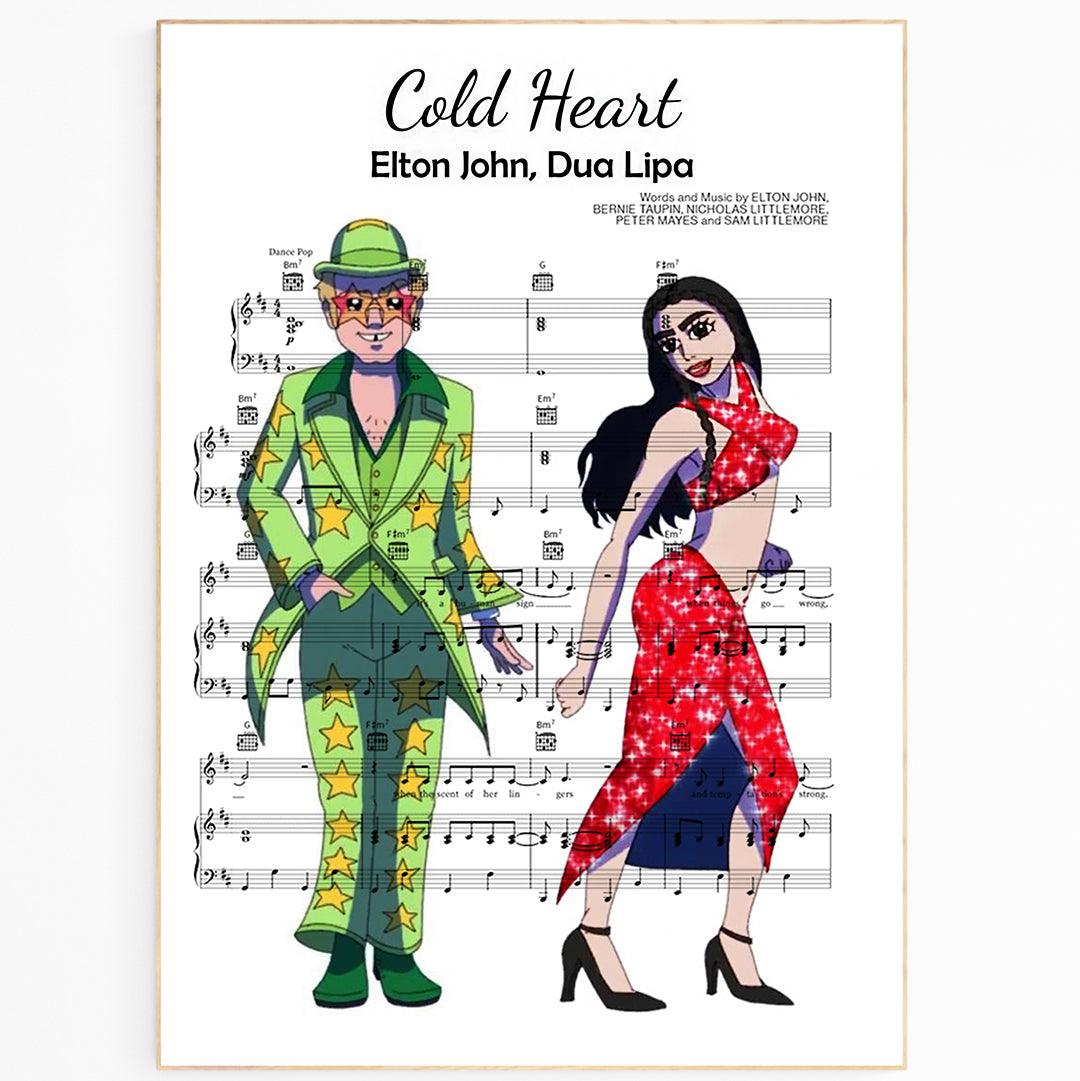 Elton John, Dua Lipa ~ Cold Heart Song Music Print - 98typesMusic