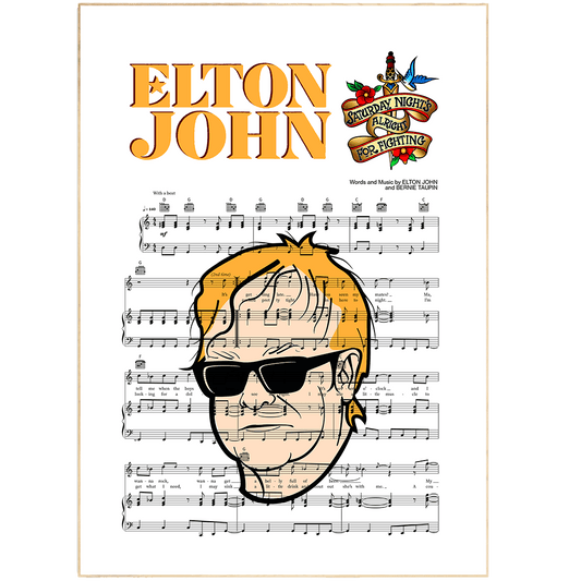 Elton John - SATURDAY NIGHT’S ALRIGHT Poster - 98typesMusic