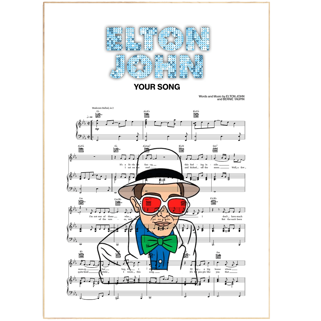Elton John - YOUR SONG Poster - 98typesMusic