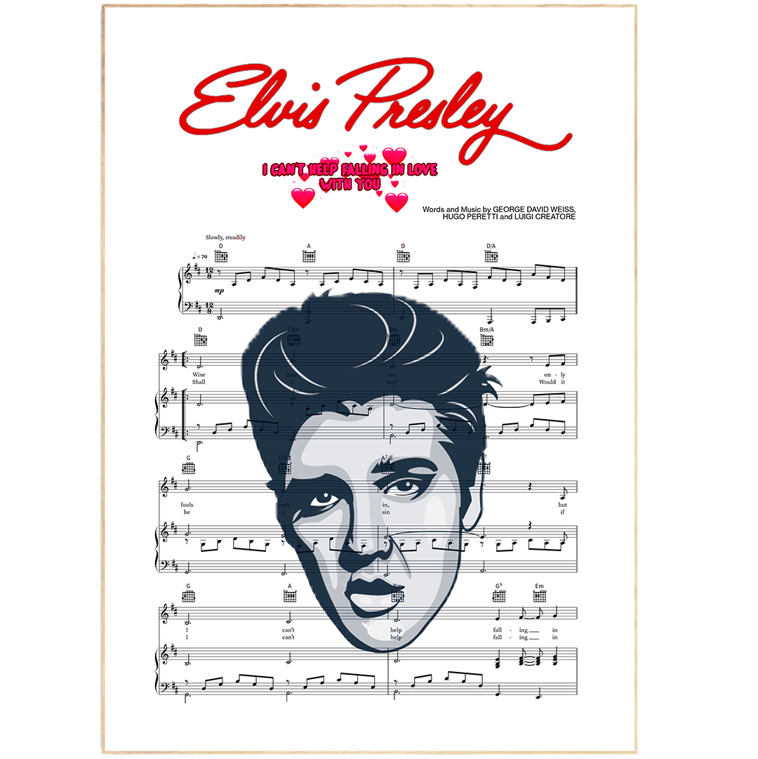 Elvis Presley - CAN’T HELP FALLING IN LOVE Poster - 98typesMusic