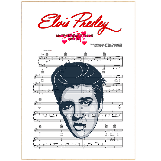 Elvis Presley - CAN’T HELP FALLING IN LOVE Poster - 98typesMusic