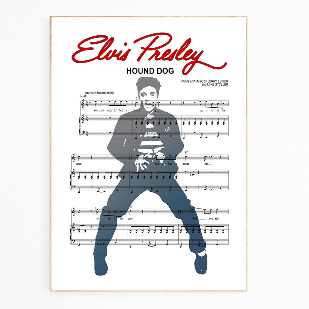 Elvis Presley • Hound Dog Song Lyric Print - 98typesMusic
