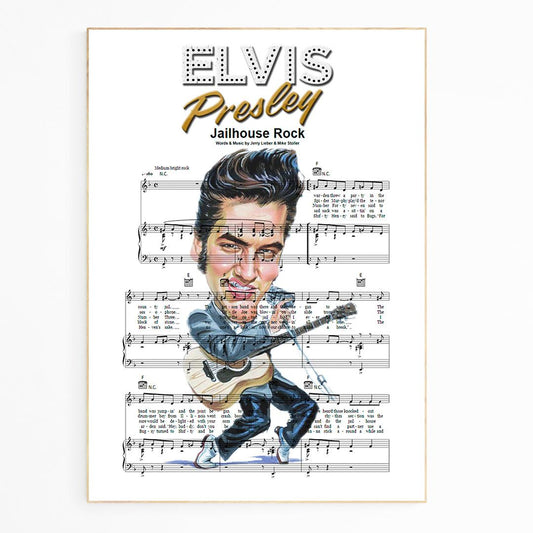 Elvis Presley • Jailhouse Rock Song Lyric Print - 98typesMusic