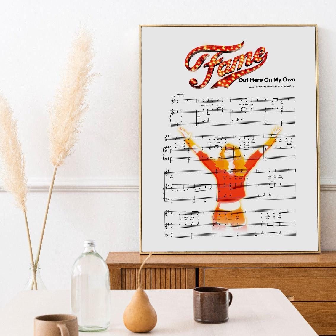 Fame - Out Here On My Own Poster - 98typesMusic