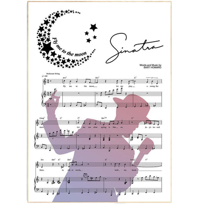 Frank Sinatra - Fly me to the moon Poster - 98typesMusic