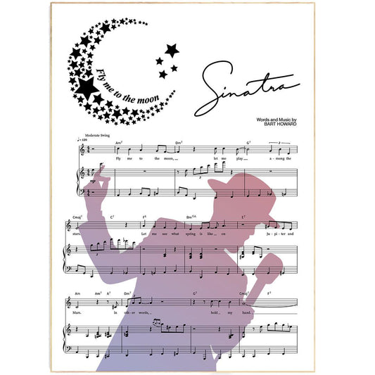 Frank Sinatra - Fly me to the moon Poster - 98typesMusic
