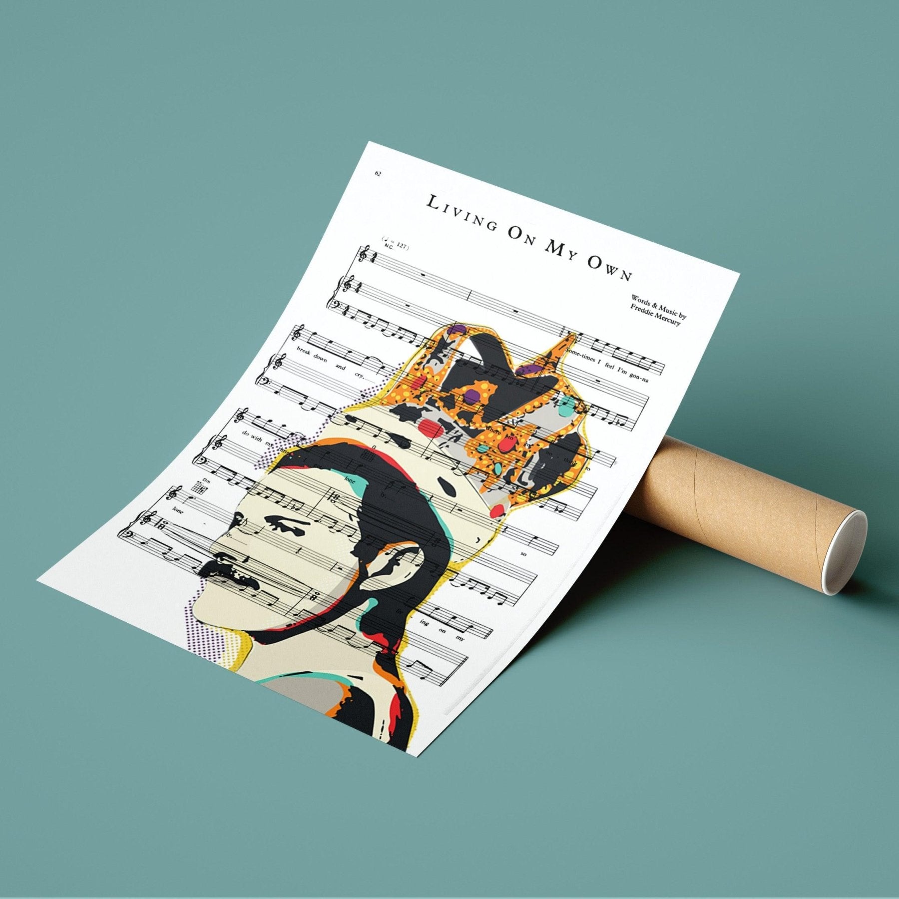 Freddie Mercury - Living On My Own Poster - 98typesMusic