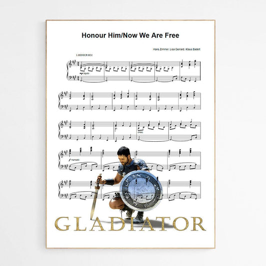 Gladiator "Honour Him" - Now We Are Free Poster - 98typesMusic