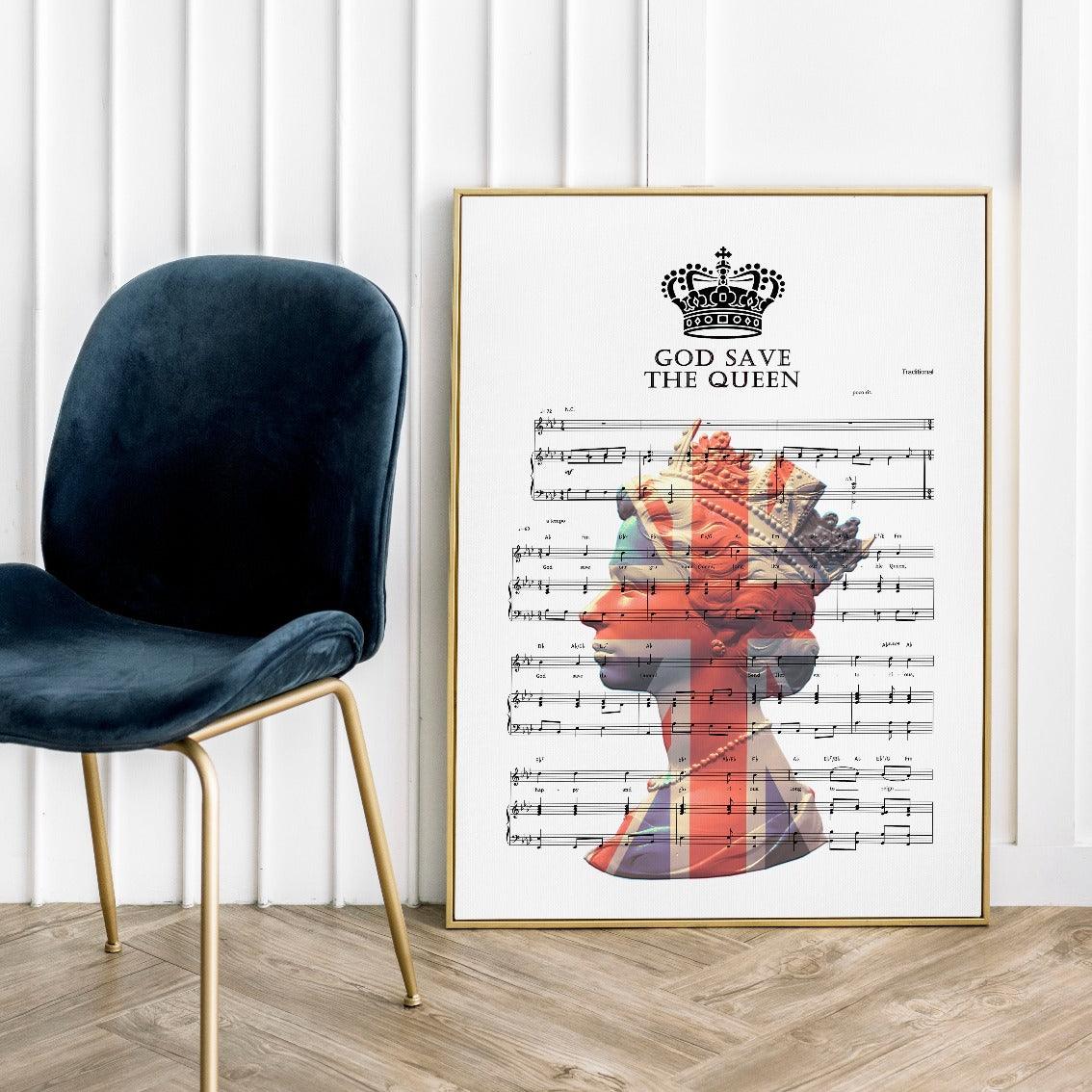God Save The Queen - Queen Elizabeth II Poster - 98typesMusic
