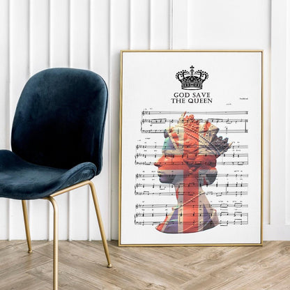 God Save The Queen - Queen Elizabeth II Poster - 98typesMusic