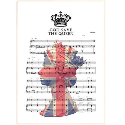 God Save The Queen - Queen Elizabeth II Poster - 98typesMusic