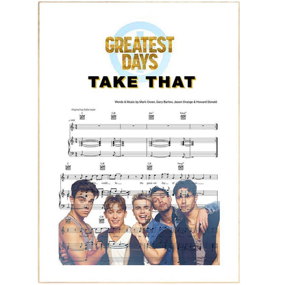 Greatest Day – Take That Poster - 98typesMusic