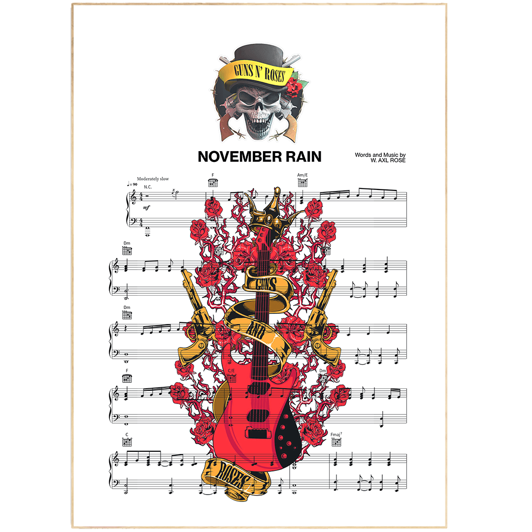 Guns N' Roses - November Rain Song Print - 98typesMusic