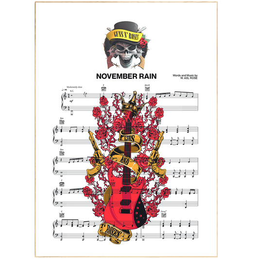 Guns N' Roses - November Rain Song Print - 98typesMusic