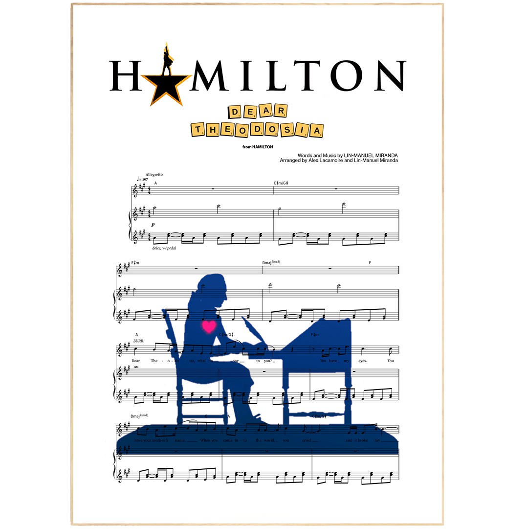 Hamilton - DEAR THEODOSIA Poster - 98typesMusic