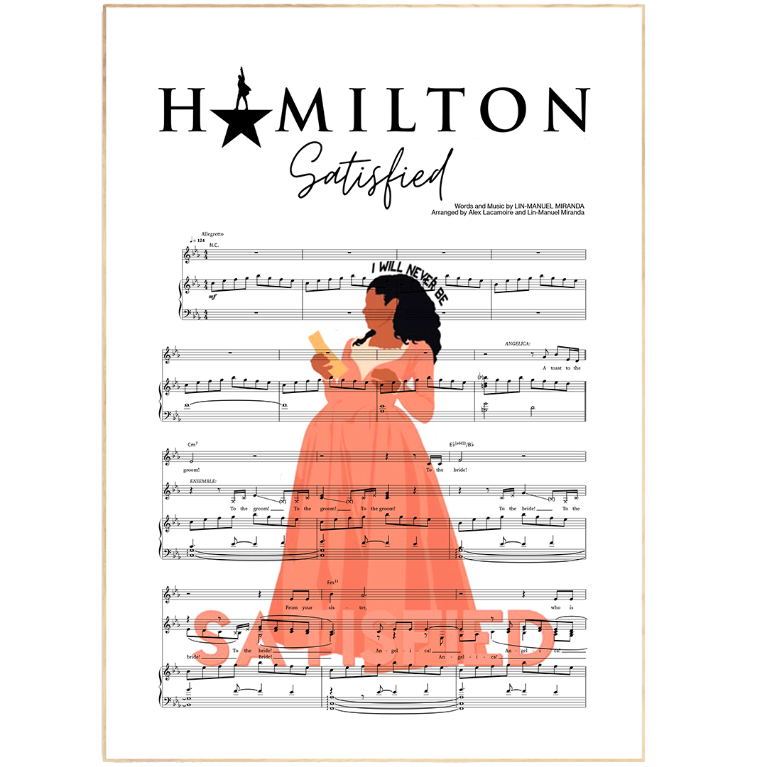 Hamilton - SATISFIED Poster - 98typesMusic