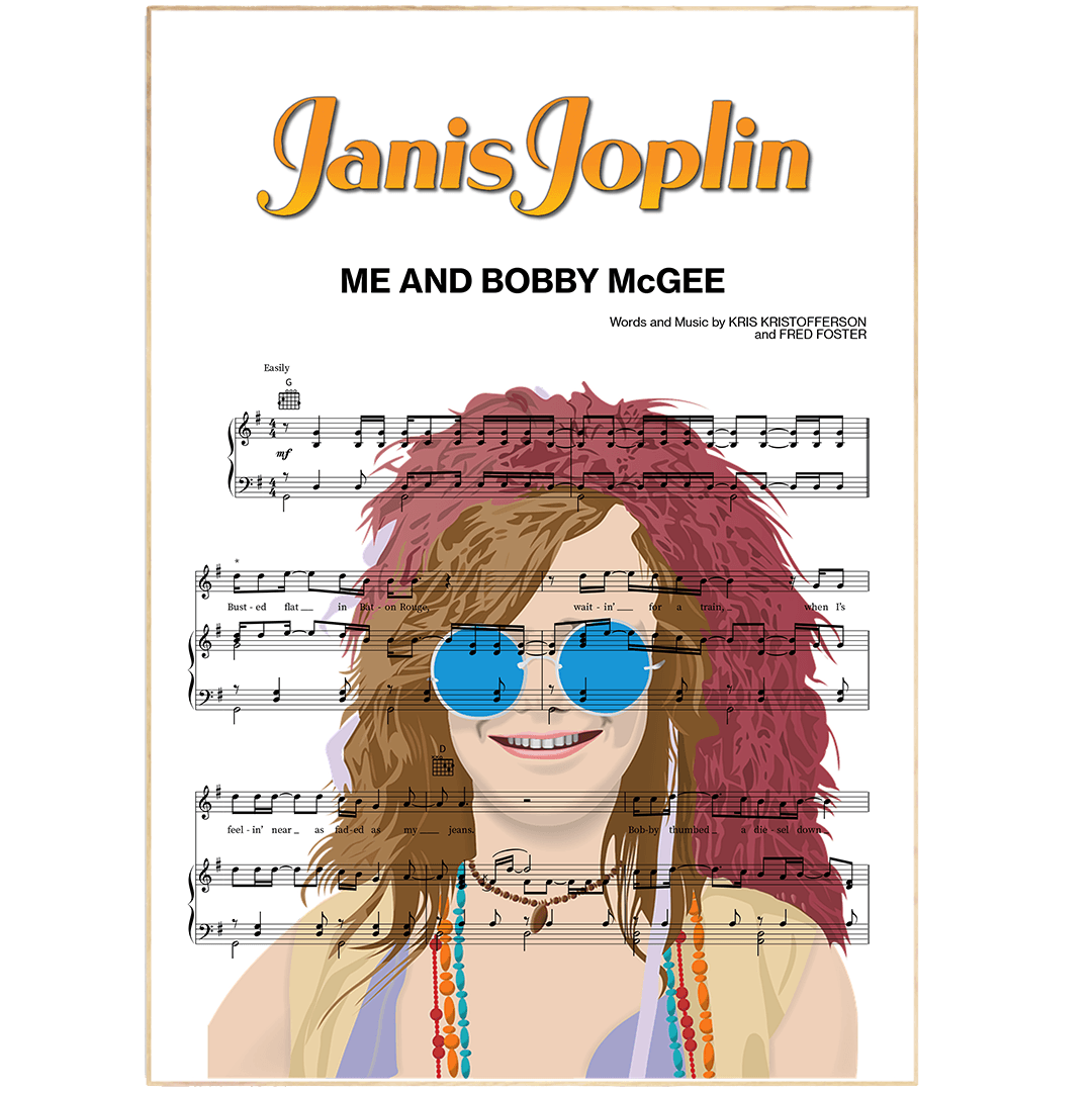 Janis Joplin - Me And Bobby McGee Poster - 98typesMusic