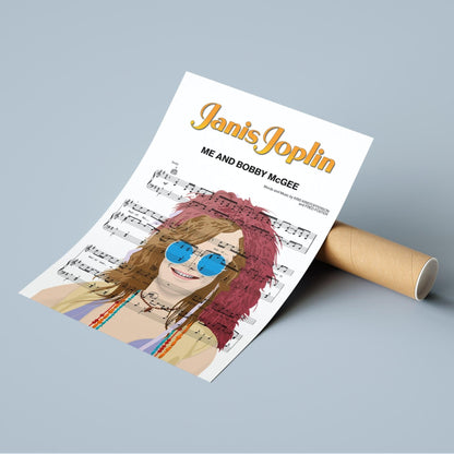 Janis Joplin - Me And Bobby McGee Poster - 98typesMusic