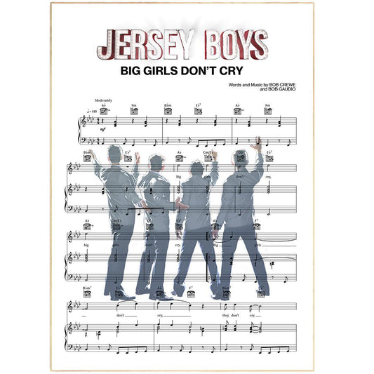 Jersey Boys - Big Girls Don't Cry Poster - 98typesMusic
