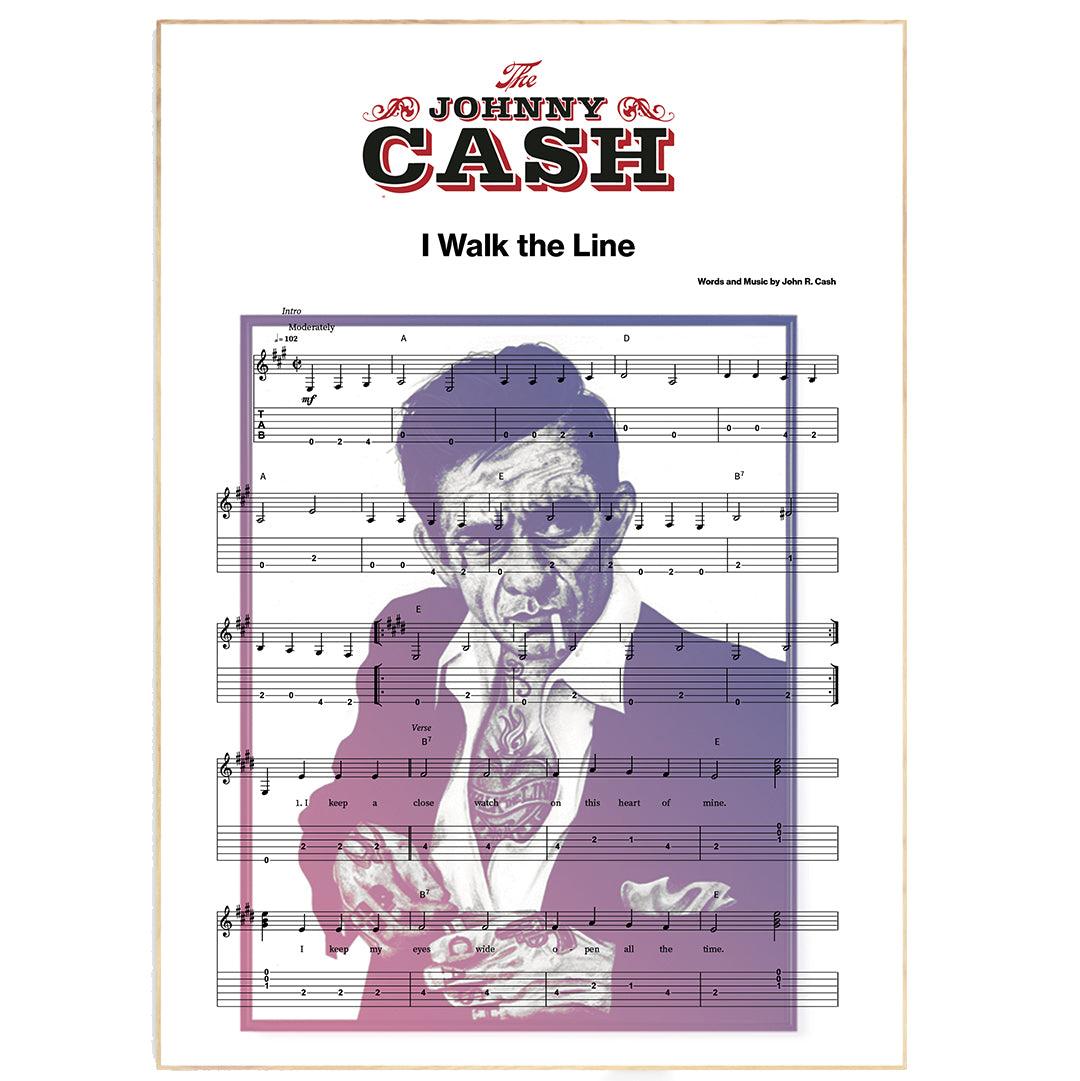 Johnny Cash - I Walk the Line Poster - 98typesMusic