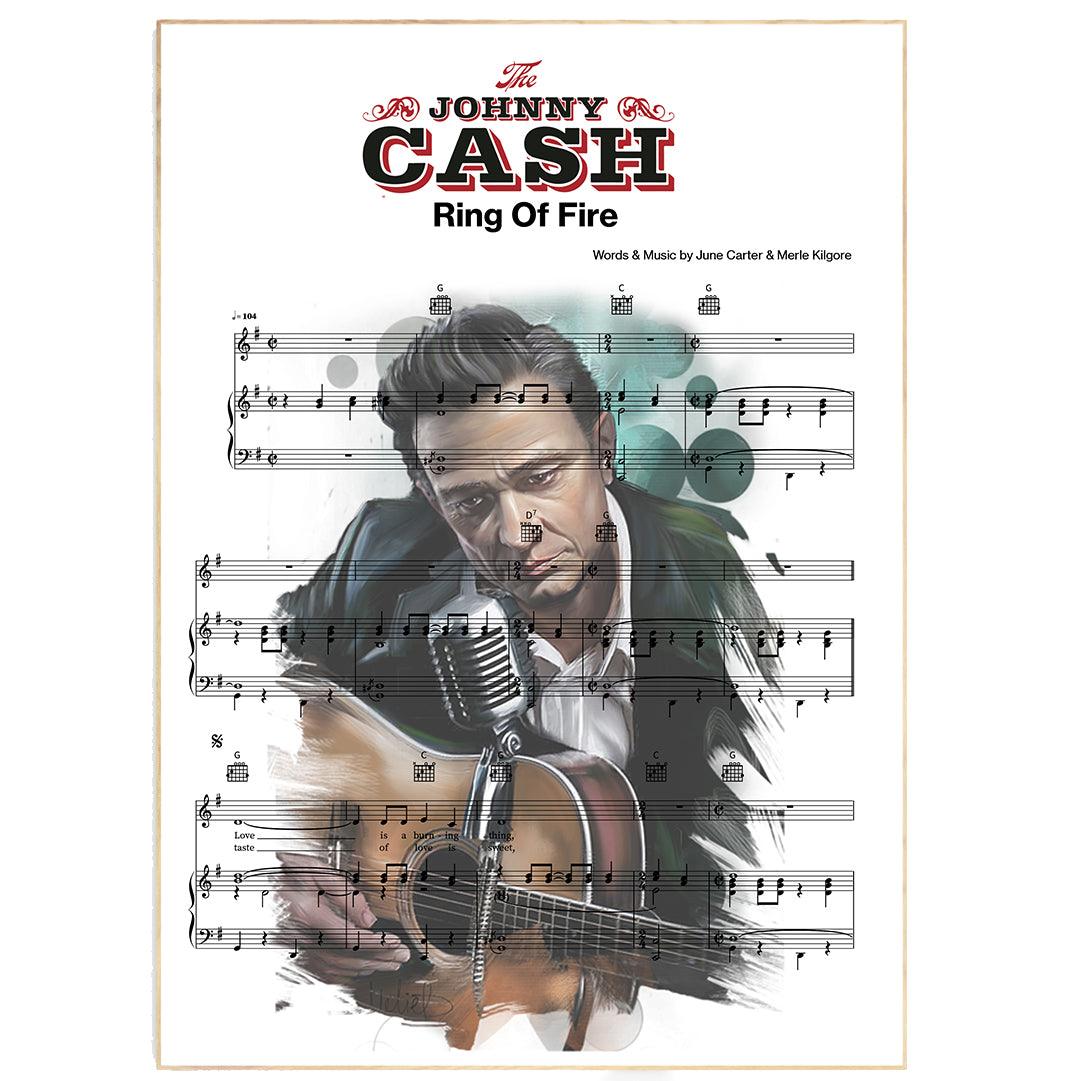Johnny Cash - Ring of Fire Poster - 98typesMusic