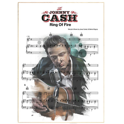 Johnny Cash - Ring of Fire Poster - 98typesMusic