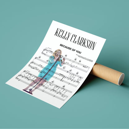 Kelly Clarkson - Because Of You Poster - 98typesMusic