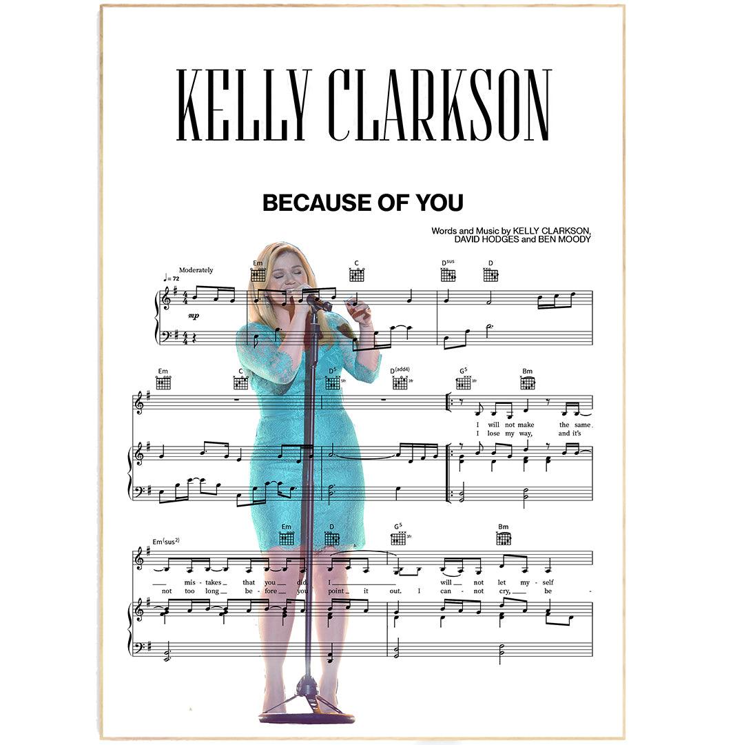 Kelly Clarkson - Because Of You Poster - 98typesMusic