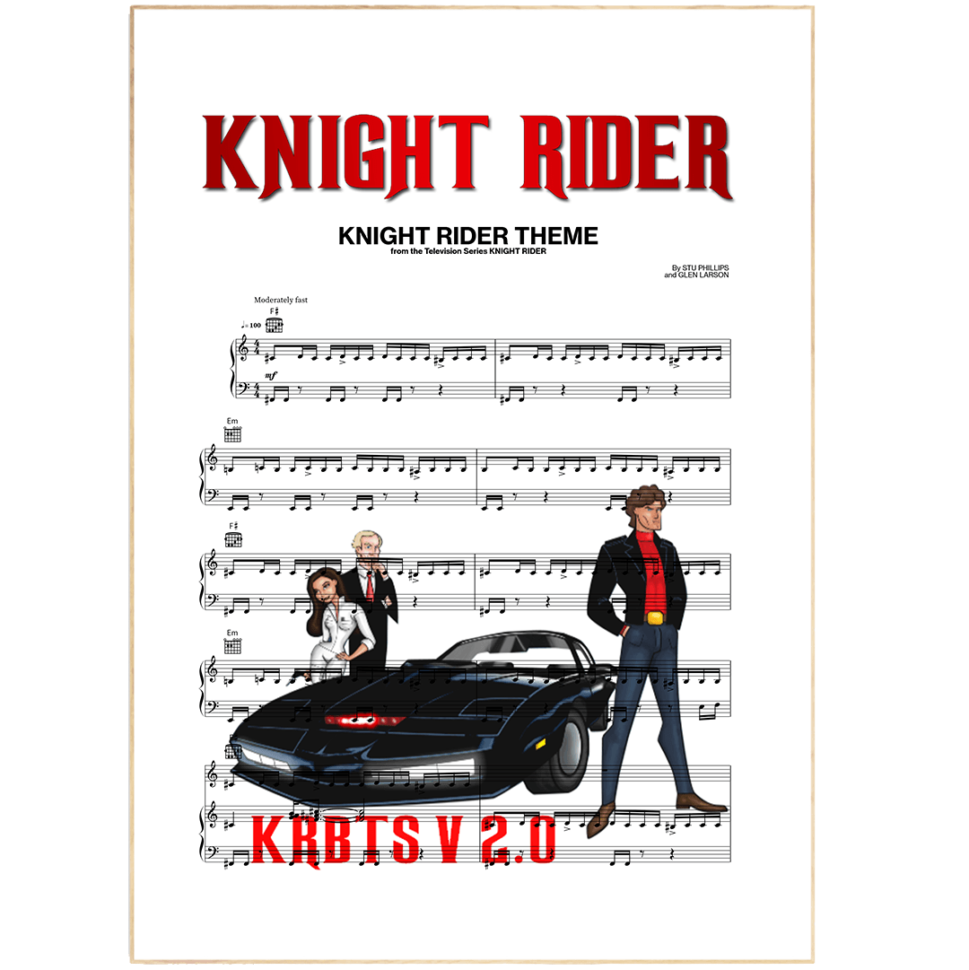 Knight Rider Dynamic Theme KNIGHT RIDER THEME Theme Poster | Top 5 Wall Art personalised lyrics By ...