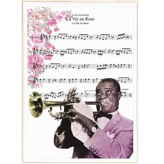 La vie en rose - Louis Armstrong Song Print - 98typesMusic