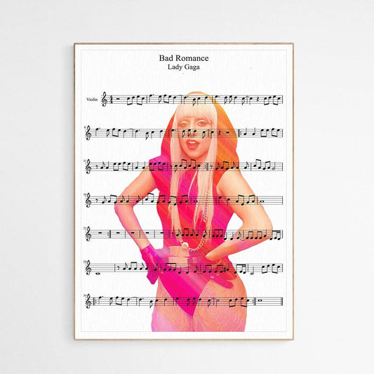 Lady Gaga - Bad Romance Song Print - 98typesMusic