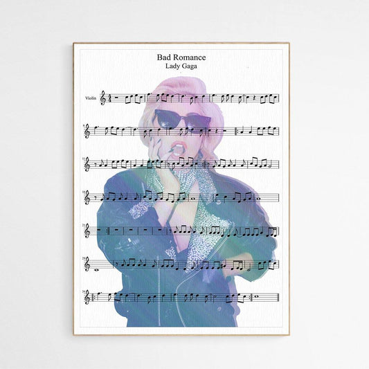 Lady Gaga - Bad Romance Song Print - 98typesMusic