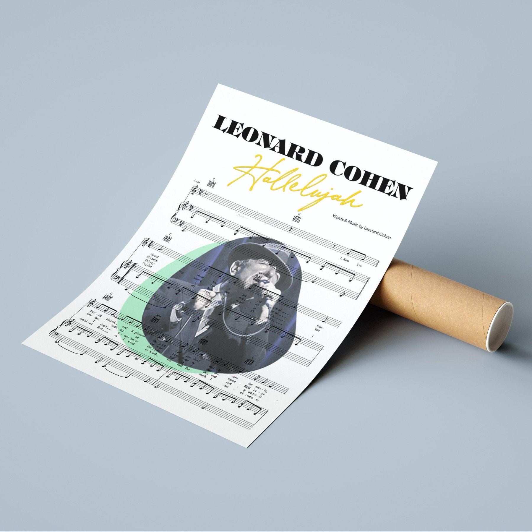 Leonard Cohen - Hallelujah Poster - 98typesMusic