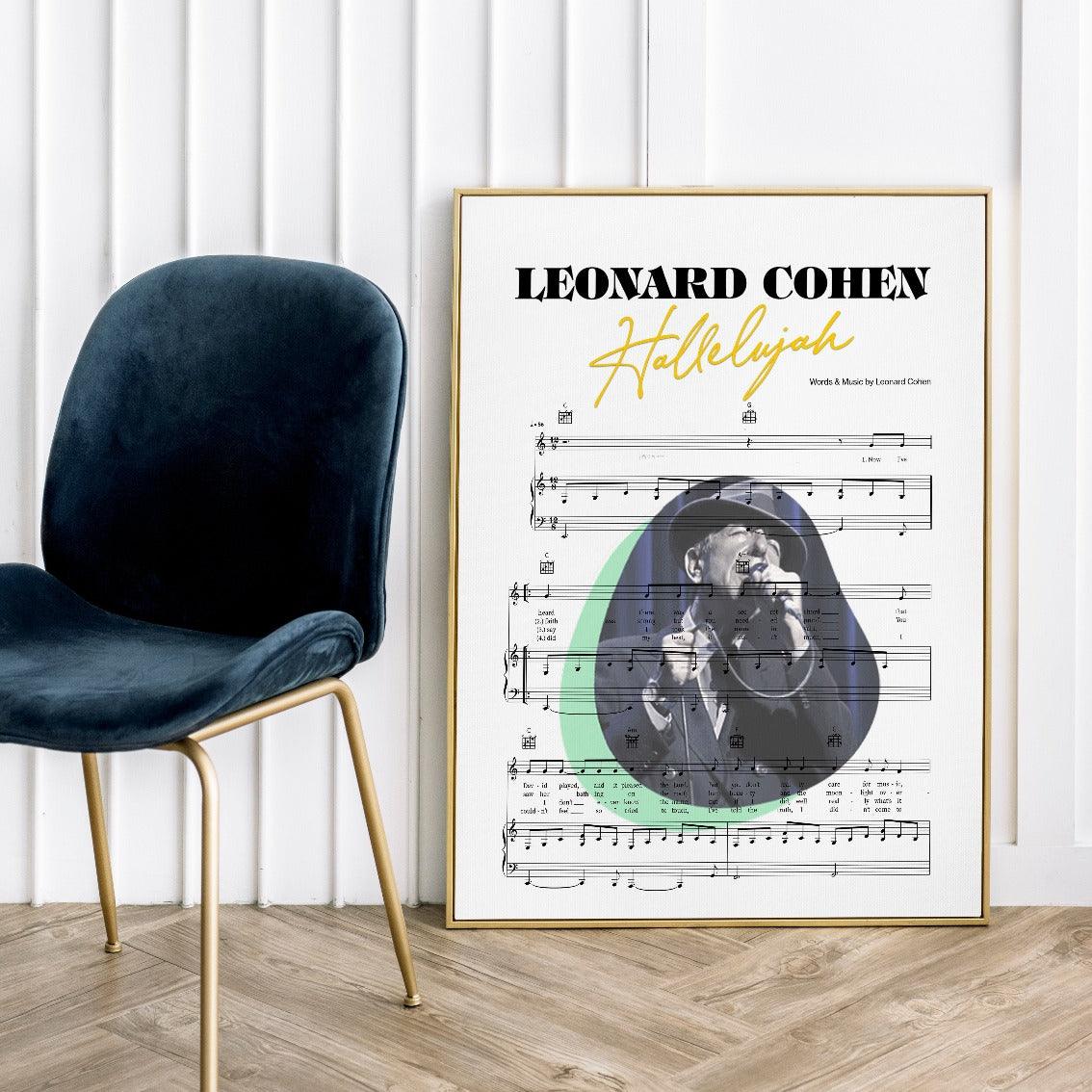 Leonard Cohen - Hallelujah Poster - 98typesMusic