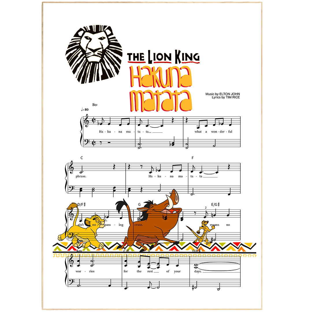 Lion King - HAKUNA MATATA Poster - 98typesMusic