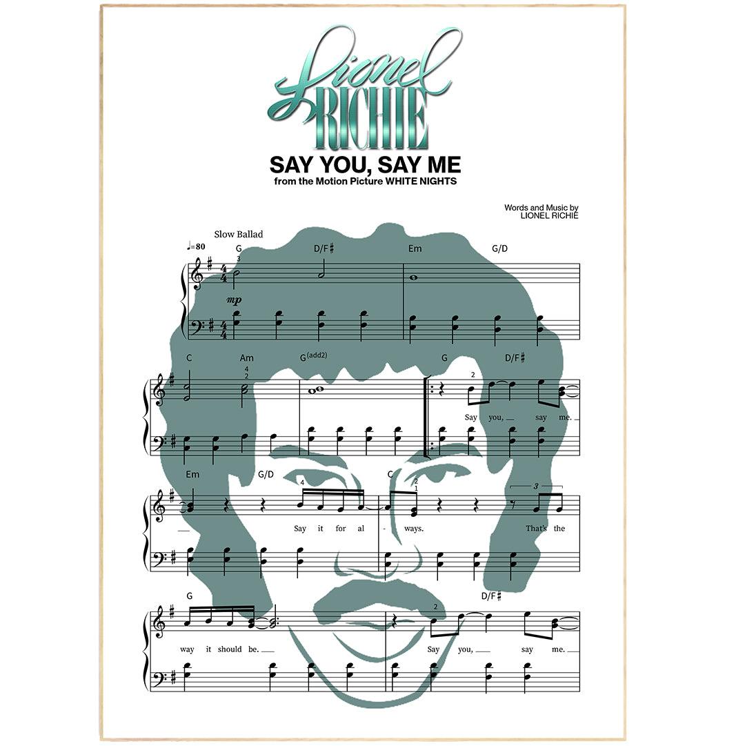 Lionel Richie - Say You Say Me Poster - 98typesMusic