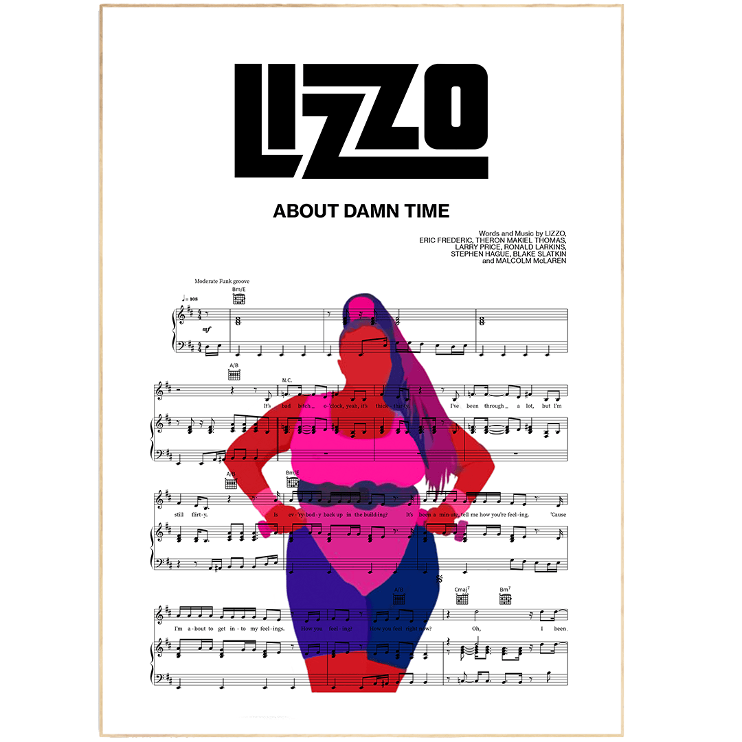 Lizzo - ABOUT DAMN TIME Poster - 98typesMusic