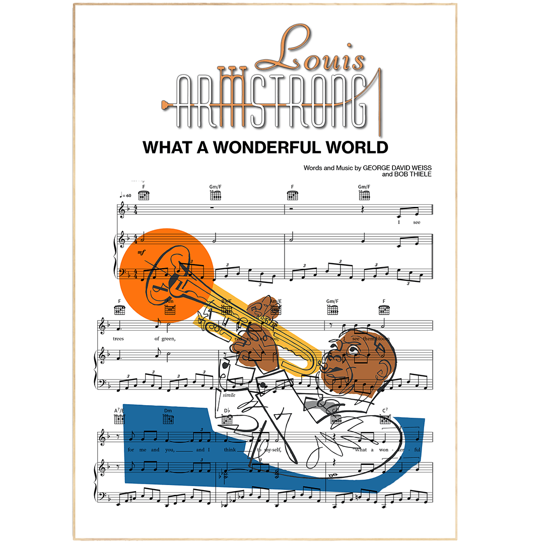 Louis Armstrong - What A Wonderful World Poster - 98typesMusic