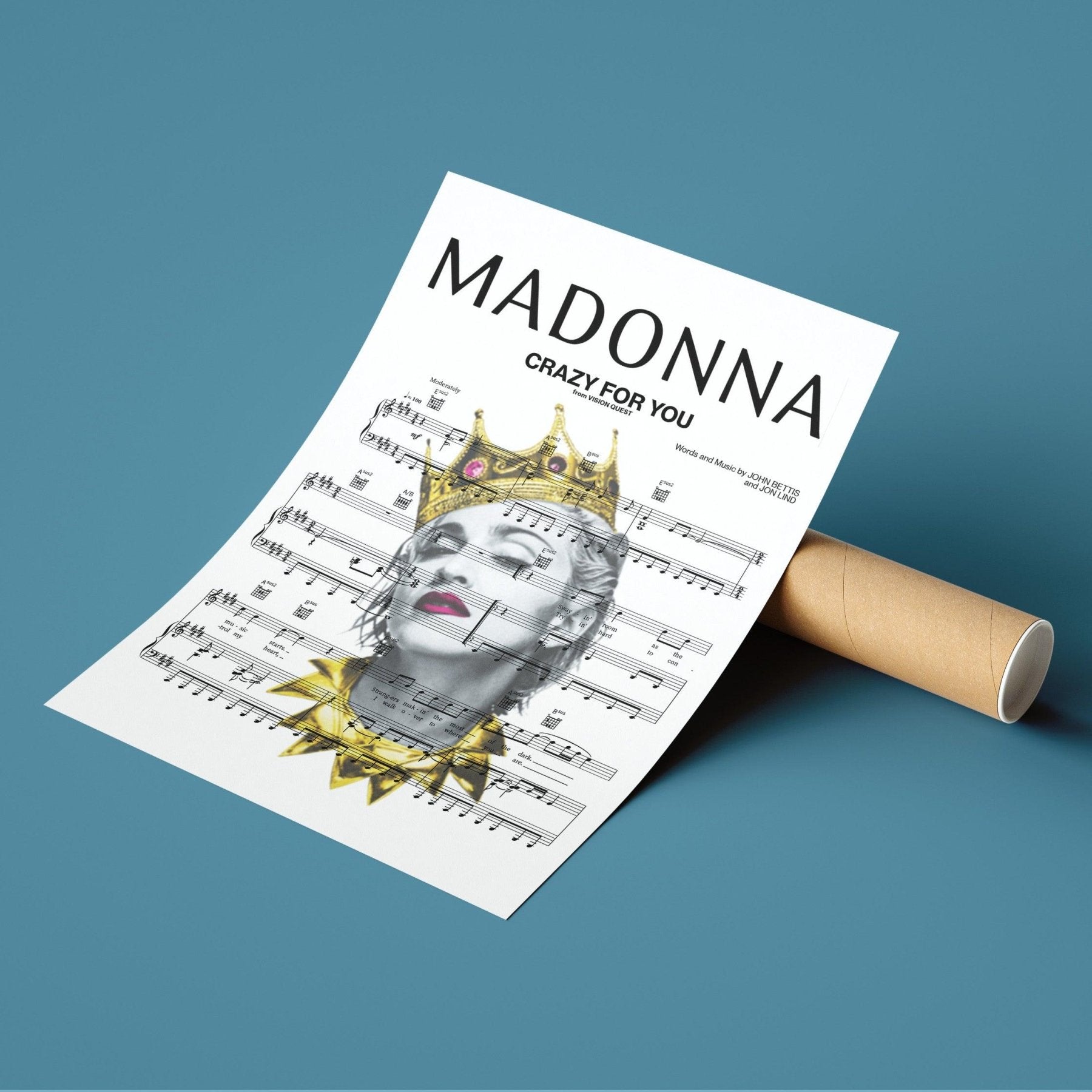 Madonna - Crazy For You Poster - 98typesMusic